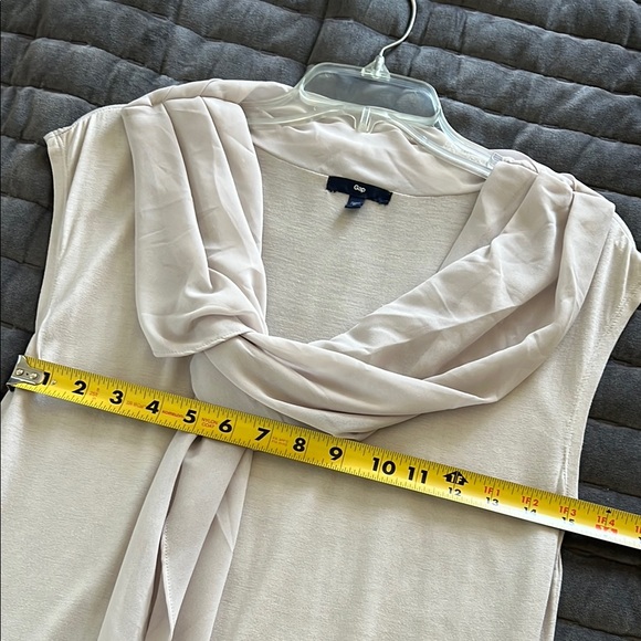 GAP Beige Sleeveless Blouse with Draped Scarf - Picture 9 of 10